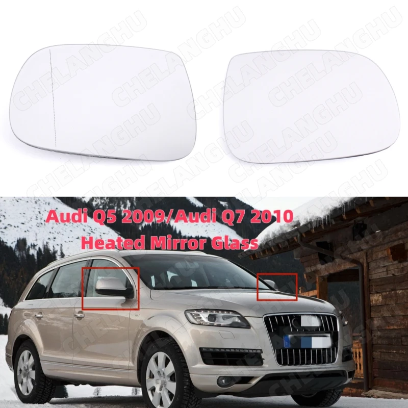 

1Pair For Audi Q5 2009 Or For Audi Q7 2010 Car Accessories Rearview Side Glass Mirror Lens With Heat OEM 8R0857535E 8R0857536E