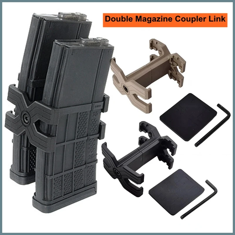 AR15 M4 7.62/5.56Double Magazine Coupler Link Clip Pouch Tactical Gun Rifle Magazine Mag Coupler Speed Loader Parallel Connector
