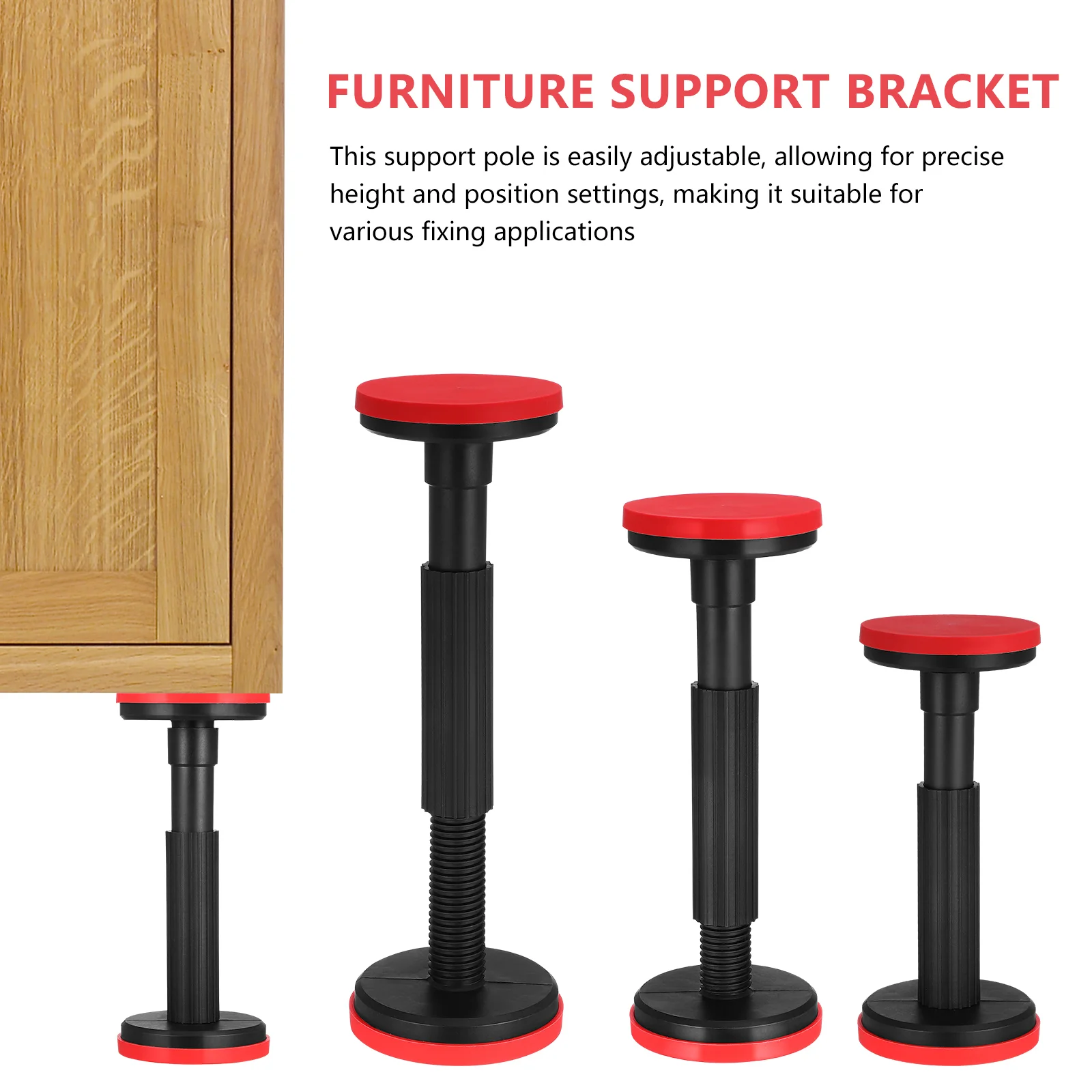Elevador de poste telescópico, soporte fijo para muebles, patas, soportes de estante ajustables, tercera mano de nailon, 2 uds.