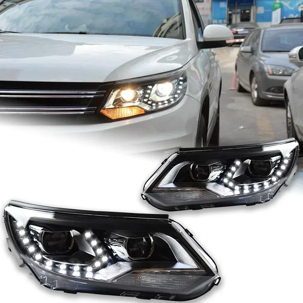 Car Lights for VW Tiguan Headlight Projector Lens 2013-2016 Bi Xenon Head Lamp LED Headlights D2h Hid Drl Automotive Accessory