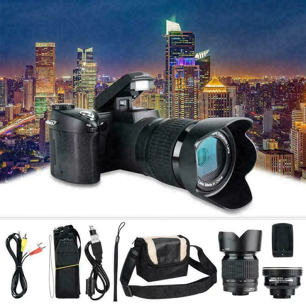 24X Optical Zoom HD Digital Camera POLO D7100 33Million Pixel Auto Focus Professional DSLR Video Camera Three Lens Outdoor