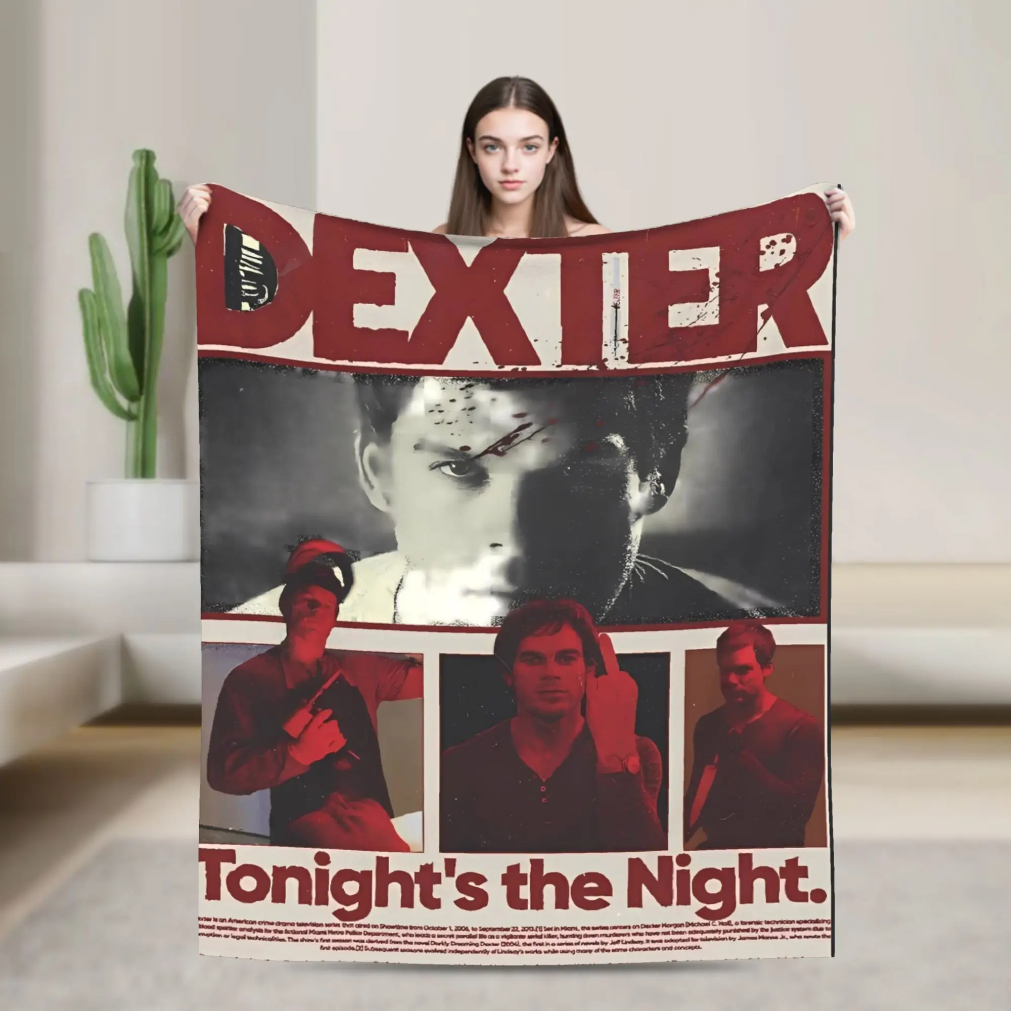 Dexter Morgan  Plush Blanket Students  Flannel Bedding Throws For Bedroom Soft Warm Design Quality Bedspread Gift Idea
