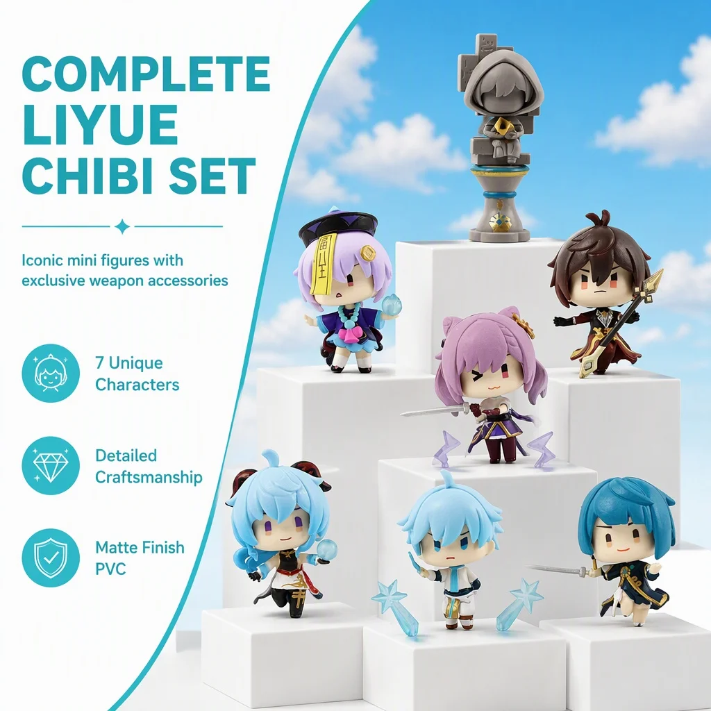4cm PVC Zhongli Genshin Impact Liyue Mini Figure Anime Game Statue Collection Display Decorative Showpiece Memorabilia Gift
