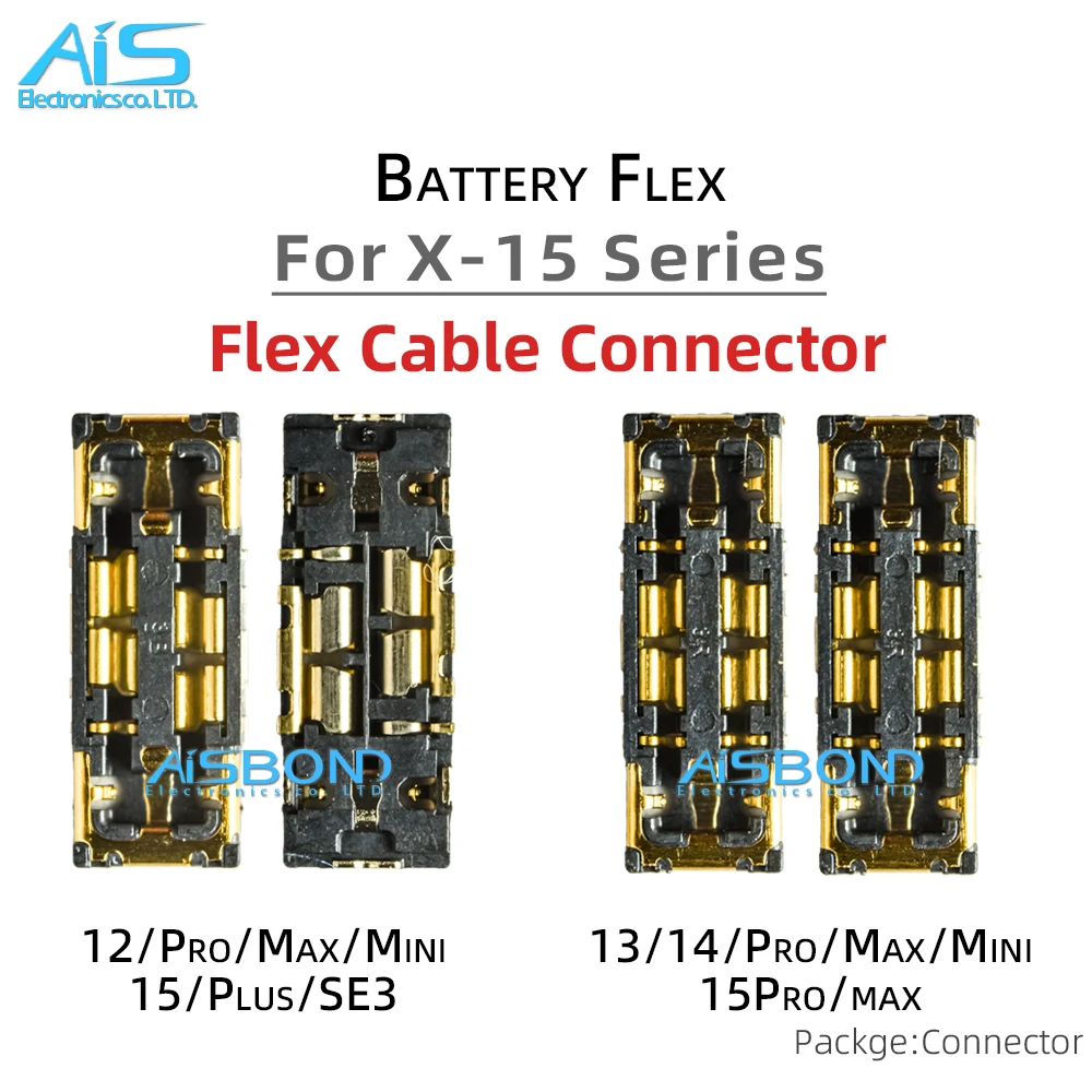 5Pcs/Lot FPC On Battery Flex Cable Connector Clip Plug For 15 14 Plus 13 12 Mini 11 Pro Max 8 7 7P 8Plus 11Pro 12Pro 13Pro 14Pro