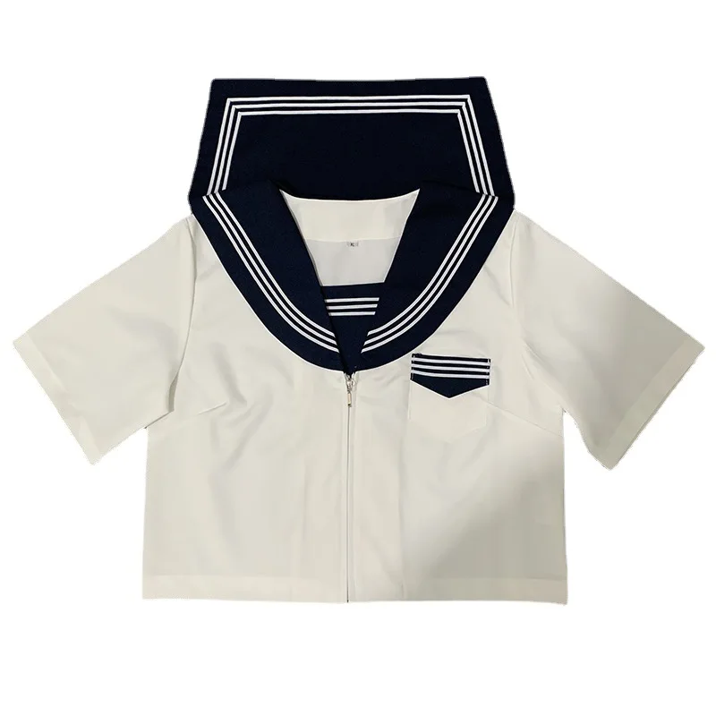 High School Student Clothes South Korea Short Sleeve Uniform Navy Blue Skirt Japan Jk Uniforms Girl Sailor Suit Blouse Seifuku