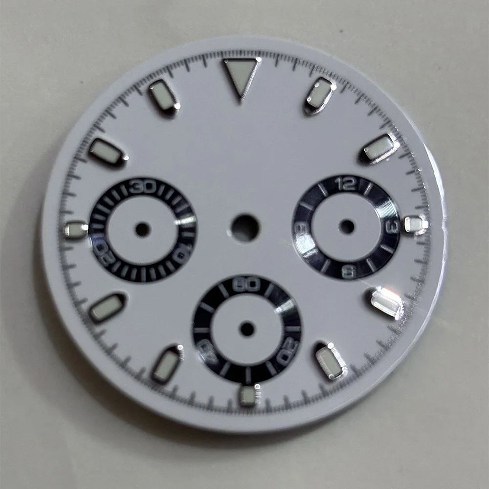 29.5MM Watch Dial for VK63 Movement Green Luminous Watch Face for Vk63 Quartz Movements