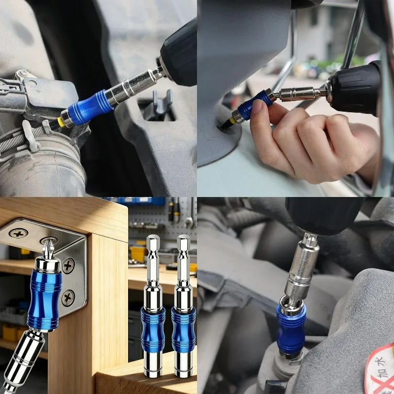 Magnetic Swiveling Bit Tip Holder Drill Bit Extension Rods Hexagonal Quick Release Electric Drill Driver Universal Extension Rod