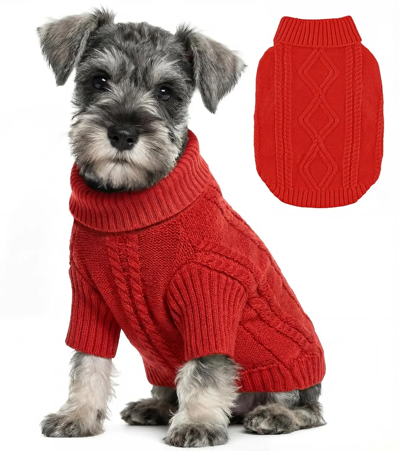 Small Dog Sweater Knitted Pullover Thick Warm Puppy Clothes for Chihuahua Yorkie Cat Cold Weather Pet Outfit, Customized