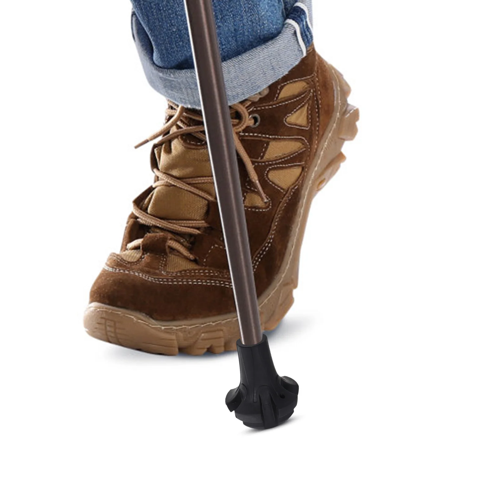 

6 Pcs Walking Stick Trekking Pole Foot Pad Rubber Cover Crutch Tip for Hiking Cane Sticks Rod Tips Black Heavy Duty Travel
