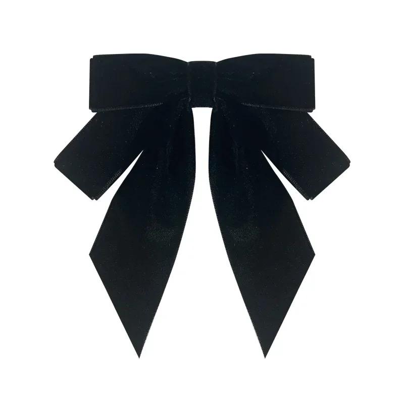 Korean Solid Color Velvet Bow Tie Brooch Female Shirt Collar Pins College Style Wedding Necktie Luxulry Jewelry Accessories