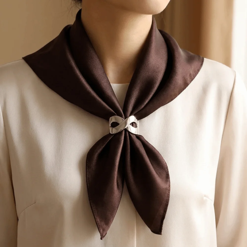 Alloy Bow Scarf Buckle Smooth Irregular Multifunctional Clothes Corner Clip Hollow Irregular Minimalist Shawl Clasp Wedding