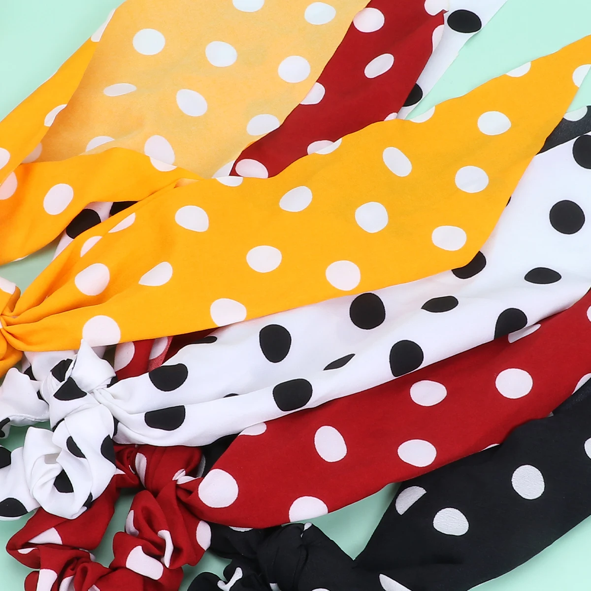 

4 Pcs Hair Ties Dots Cloth Bands Soft Scrunchies Colorful Large Elastic Headband Hairstyling Tools Accessories Ribbon Ropes