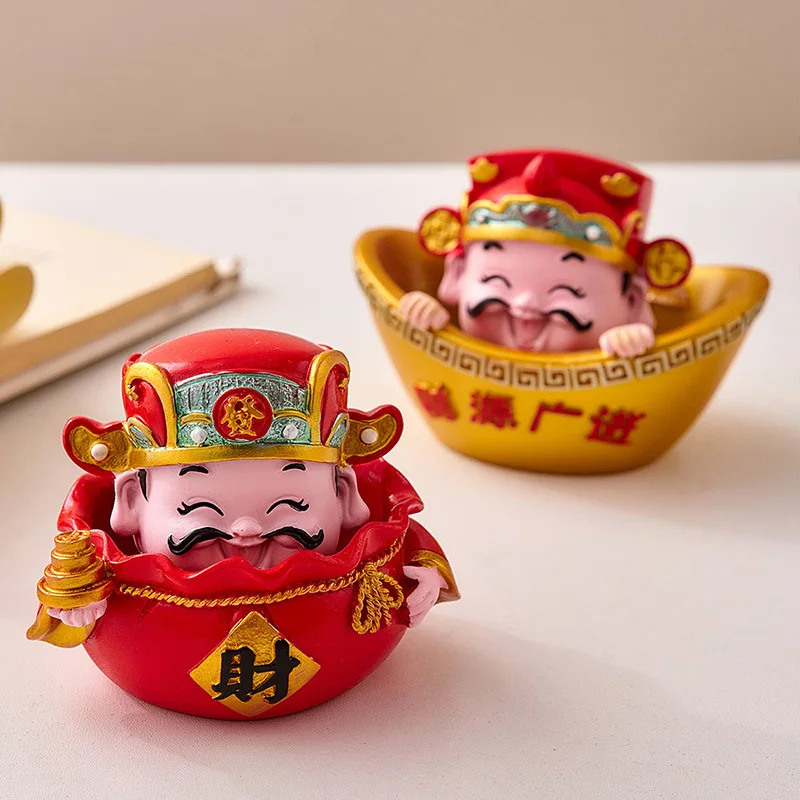 

God of Wealth creative lucky ornaments household living room home office desktop decorations housewarming opening gifts small