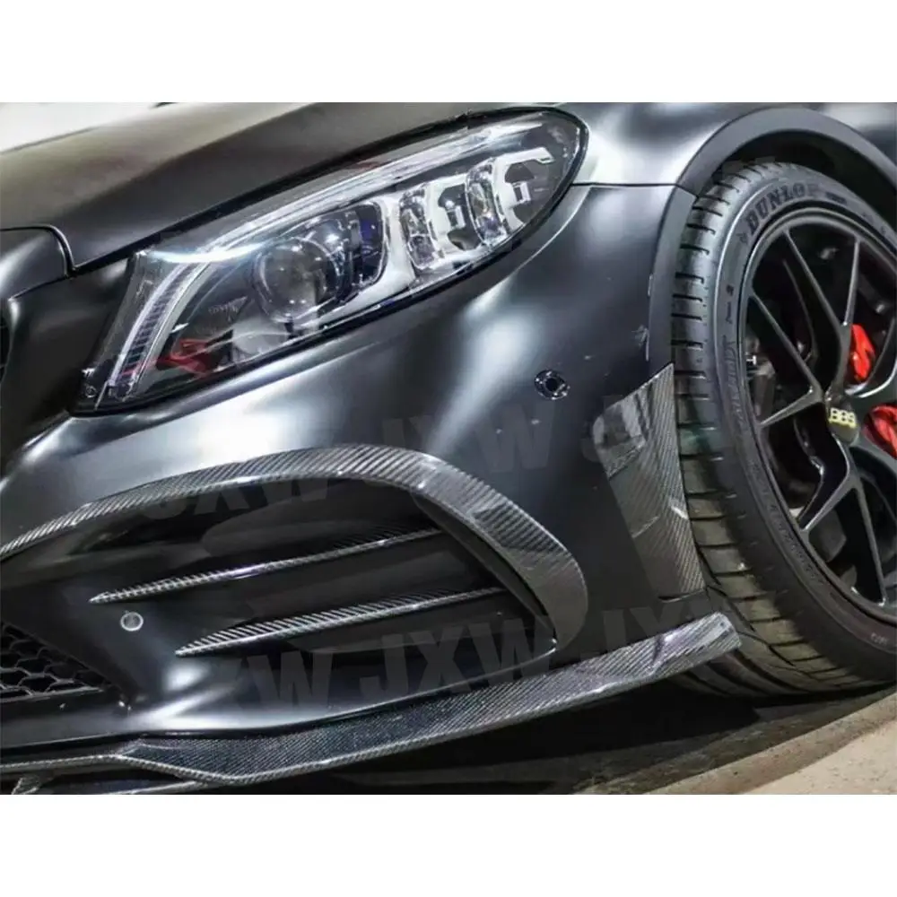 

JXWANCF Carbon Fiber FRP Front Bumper Lip For Benz C Class W205 C43 AMG 2019-2021 Front Bumper Chin Lip Spoiler