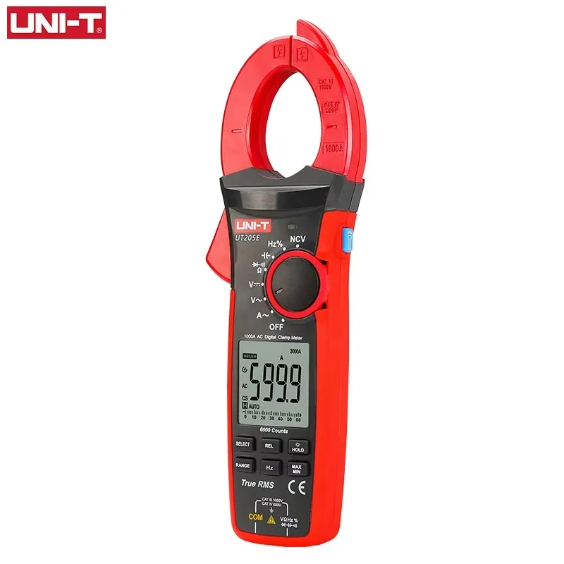 True RMS Digital Clamp Meter AC Current 1000A 1000V UT205E 6000 Count Backlight Flashlight Multimetro Tester