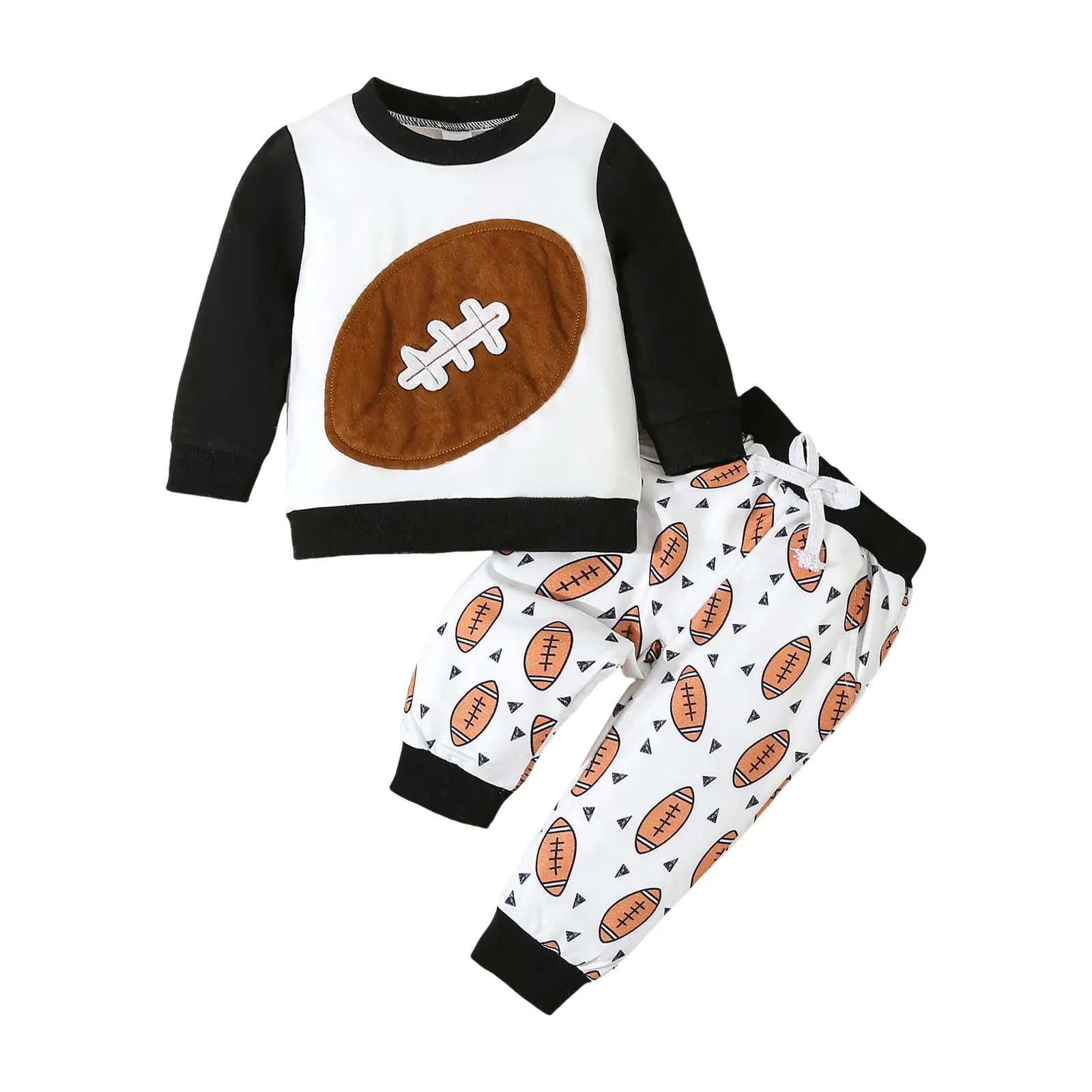 

Наряд Mamas Boy, детский комплект, одинаковый милый комплект с длинными рукавами и принтом для малышей, свитшот для младенцев и штаны с завязками спереди, 2 предмета, miesiąc одежды