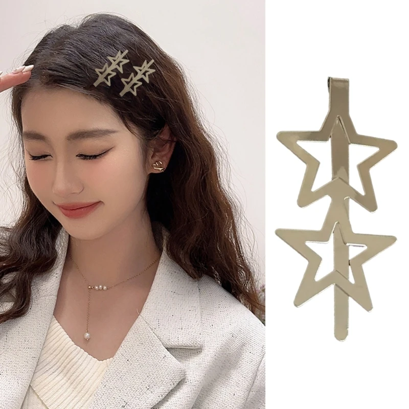 Wedding Hair Pins Pentagrams Hairpin All-matched Metal Hair Barrettes  Decorative Bobby Hair Clip Hair Accessories F3MD