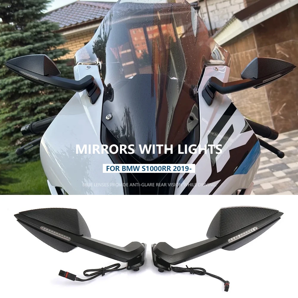

For BMW S1000RR s1000rr S1000 S 1000 RR 2019-2025 2024 2023 Accessories Motorcycle Rearview Mirrors With Turn Signals LED Kit