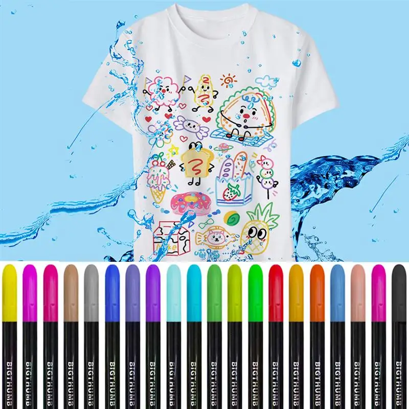 6/8/12/20Pcs Waterproof Color Fabric Textile Marker Pen For T Shirt Shoes Clothes Wood Stone DIY Art Graffiti Drawing Painting