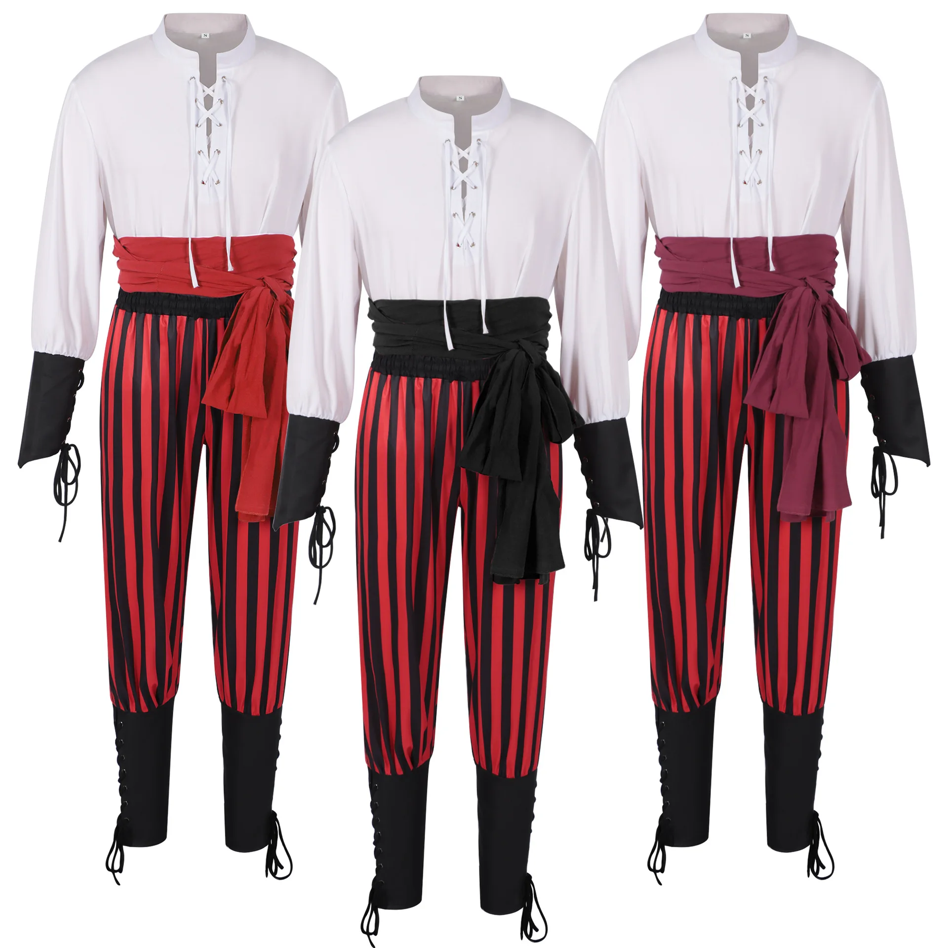 Medieval Steampunk Pirate Clothing Accessories Cosplay Costume 2025 New European And American Men's Renaissance Clothing Shirts