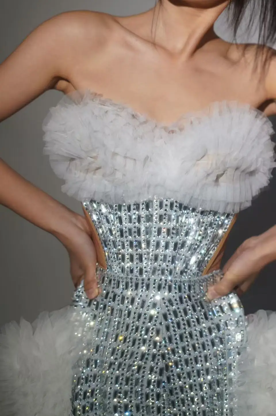 Vestido de festa verde novo sexy vestidos longos glitter traje de palco feminino gogo roupas de dança drag queen outfit festival roupas y381