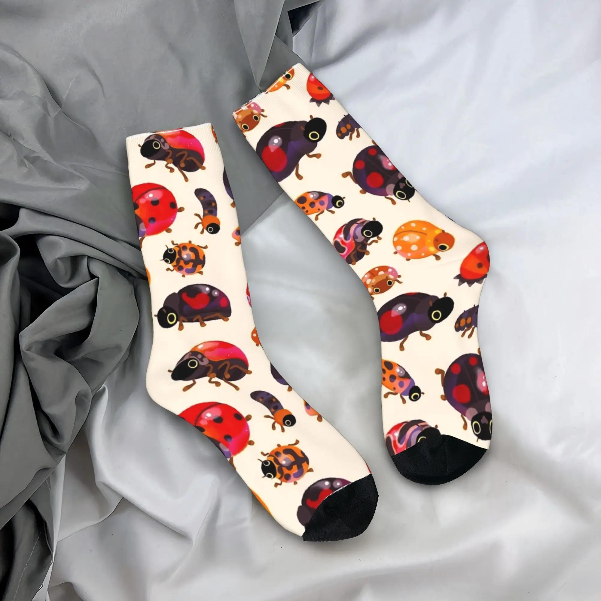 Lady beetles Insects Socks  Non-Slip Stockings Men Breathable Running Sports Socks Winter Gothic Design Socks