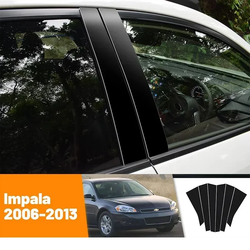 

Автомобильные черные наклейки из углеродного волокна для дверей и окон B C, аксессуары для Chevrolet Impala 2006-2013 2007 2008 2009 2010 2011 2012