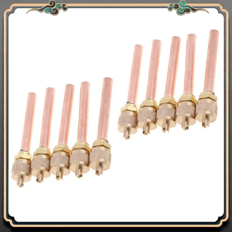

Valve Stem Access Valve Valve Stem Copper 1/4 Inch SAE 1/4 Inch OD 2.755 Inch Stem Strong Core AC Air Conditioner Refrigeration