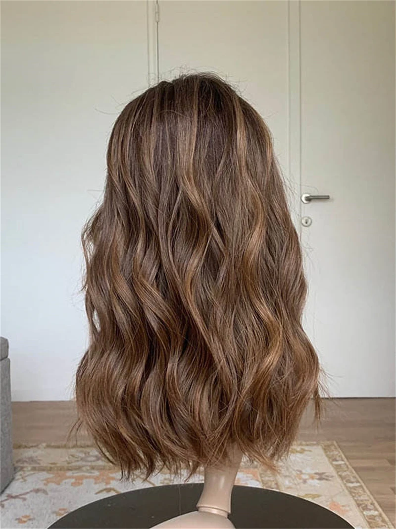 باروكات الشعر البشري البني موجة فضفاضة البرازيلي عذراء الشعر الدانتيل الباروكة الأمامية للنساء غلويليس شعري طبيعي شعر مستعار عالي الجودة