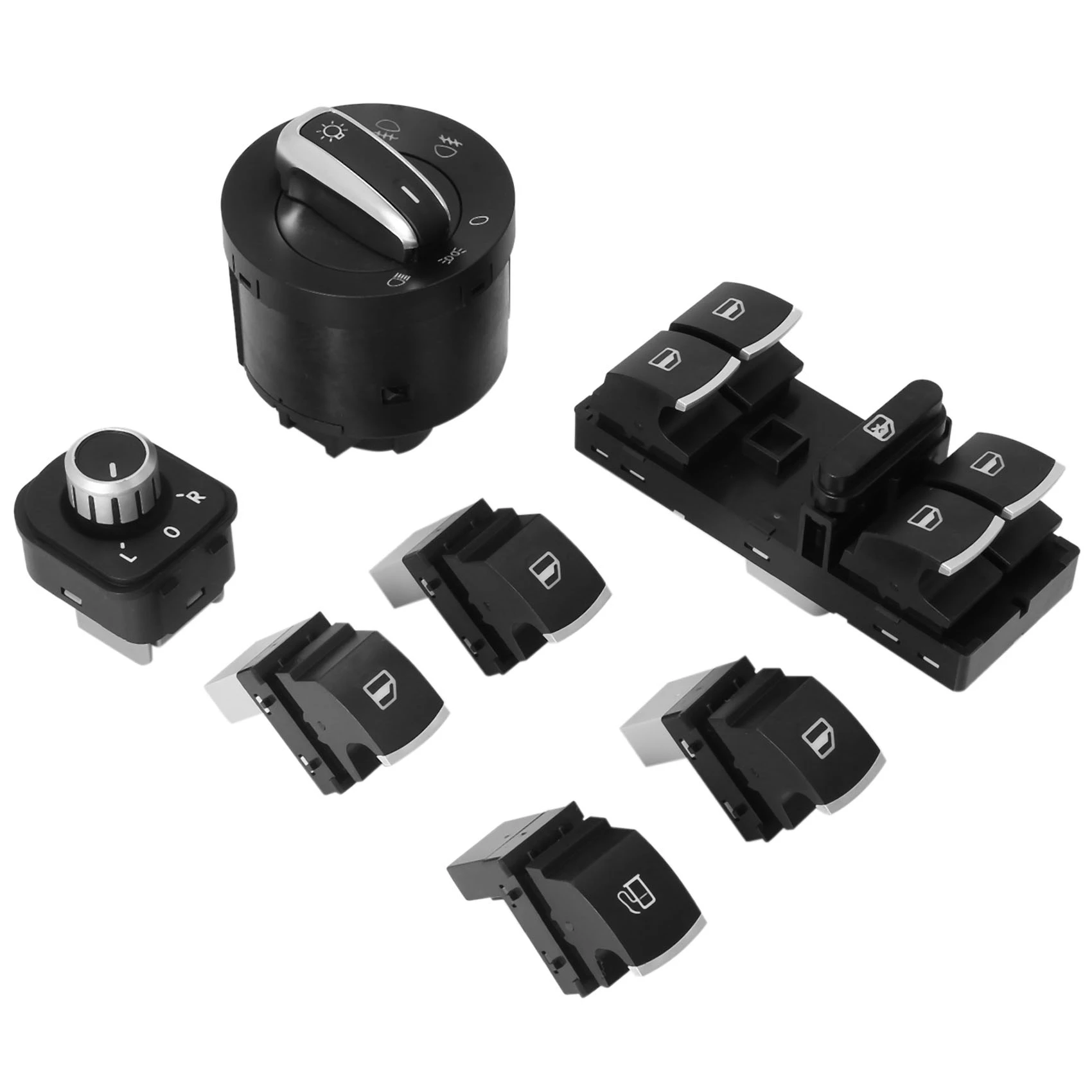 

7Pc Window Headlight Fuel Gas Switch Set For Golf Mk 5 6 Jetta for Passat Tiguan