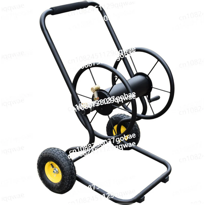 Household hose reel Hand push metal water pipe storage rack Garden hose reel