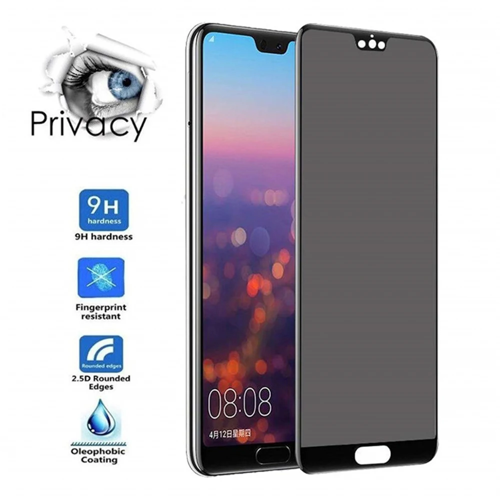 3D Anti Spy Peep Tempered Glass For Huawei Y9 Y7 PrimeY6 2019 Y7 Y6P Y8P P40 P30 Lite P Smart Z 2019 Screen Protector