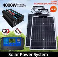 110V/220V 4000W Solar Panel Inverter Glass 12V Battery Charging Controller For Home/Outdoor Use