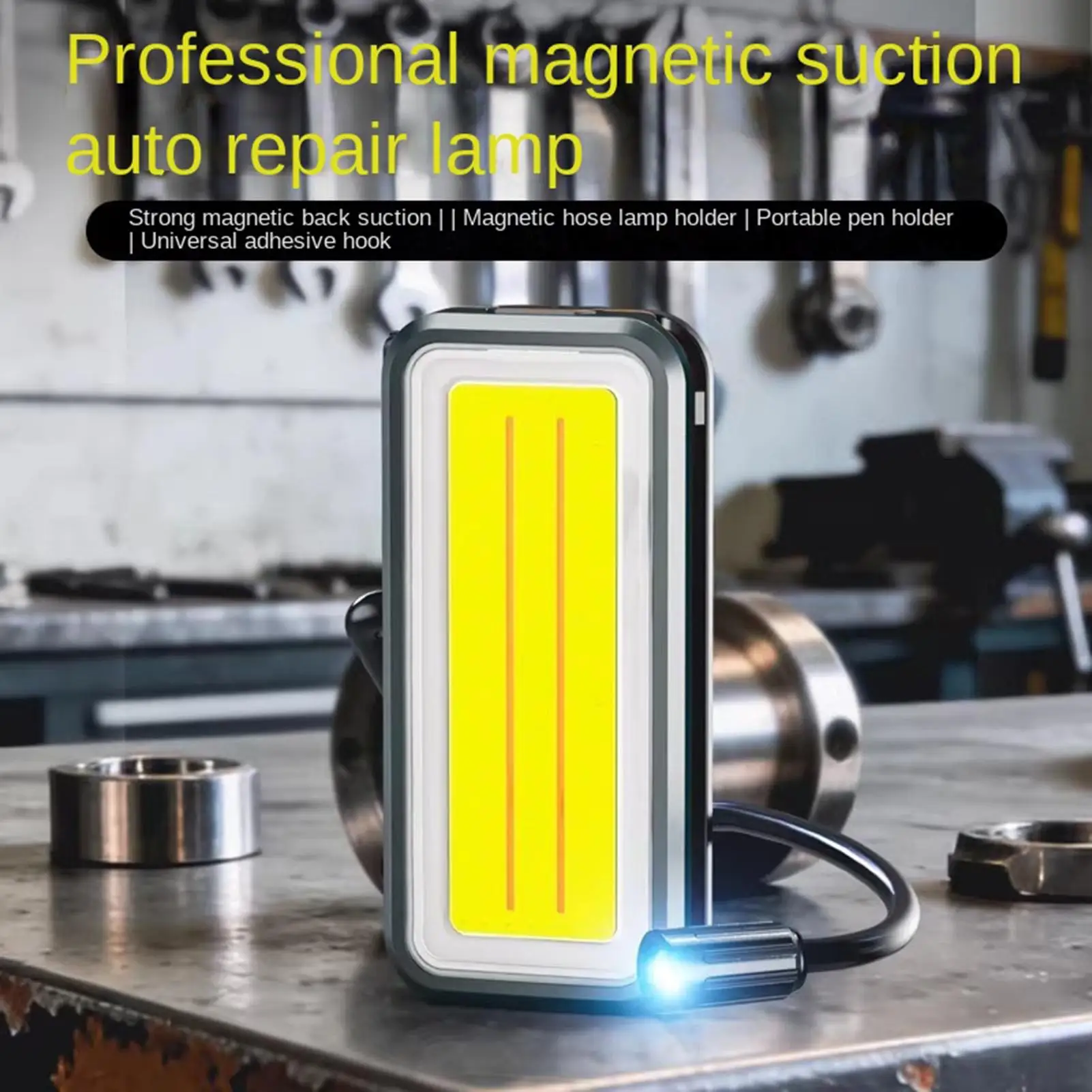 Magnetic Work Light 2000mAh Cordless Flashlight LED Work Light Rechargeable for Mechanics Inspection Repair Maintenance Car