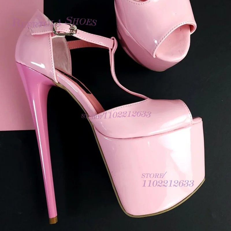 Light Pink Cute Girls Platform Stiletto Sandal Peep Toe Woman Strap Summer Dance Pump 6/7/8 Inch Custom Sugarbaby Hot Chick Shoe