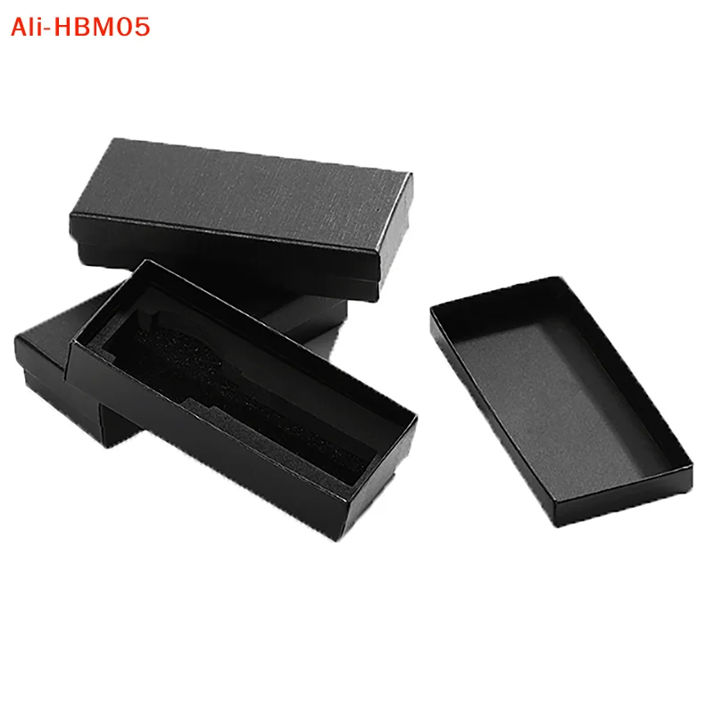 (HB05)1Pc Black Rectangle Container Watch Box Travel Watches Jewelry Paper Boxes Gift Cases With Sponge