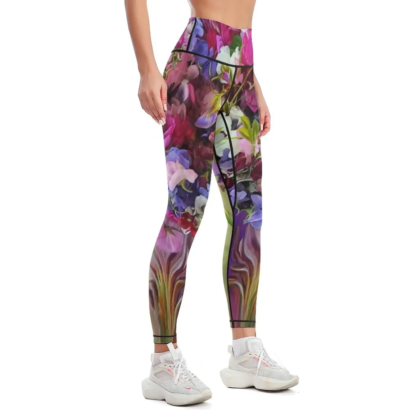 Sweet Peas In Sweet Pea Vase Leggings push up legging Jogger pants Female legging pants Womens Leggings