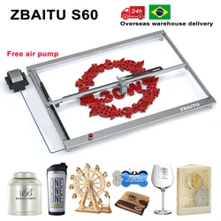 ZBAITU S60 Macchina da taglio per incisore ad alta potenza 20w 30w Testa con pompa ad aria Router Macchina per incisione da taglio per la lavorazione del legno