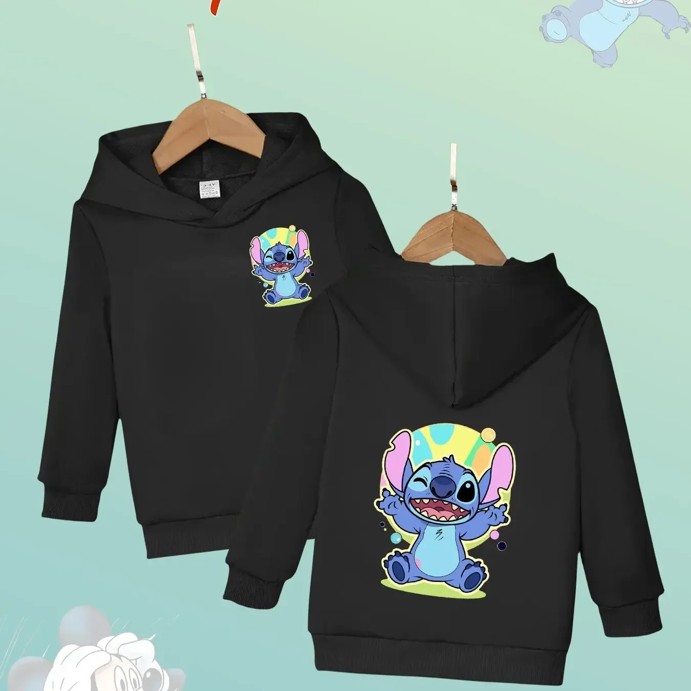 الإبداعية لطيف ديزني غرزة الأطفال مقنعين البلوز صبي فتاة الخريف الشتاء اليومية في الهواء الطلق عطلة عادية الدافئة لينة رياضية