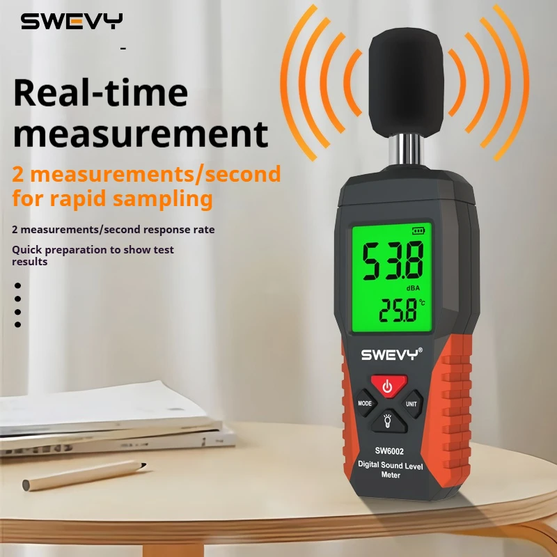 SWEVY Color Screen Portable Noise Measuring Device Home Sound Tester Detection Instrument 30-130db High Precision Decibel Meter