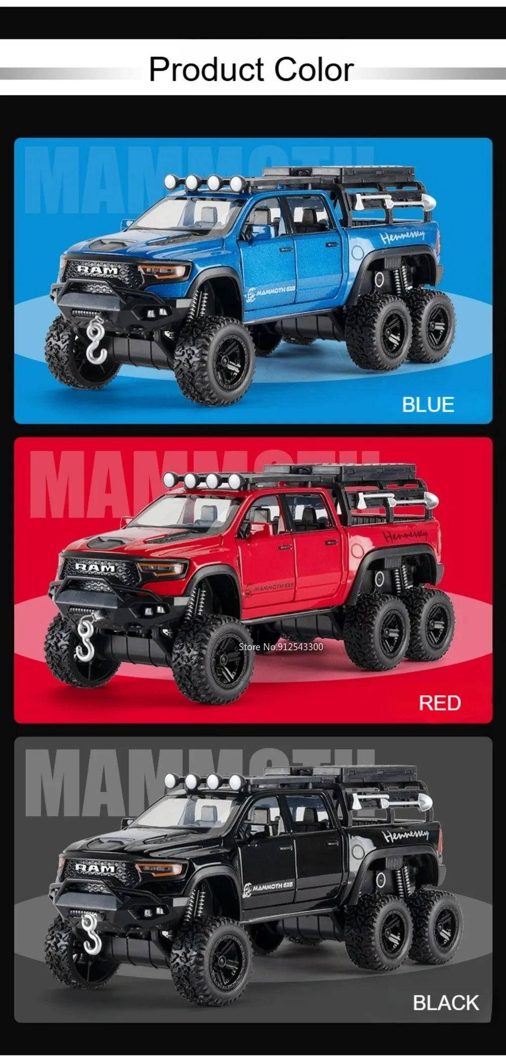 1:32 Mammoth Raptor F150 Legierung Modell Auto Spielzeug Sound Licht Diecast Metall Zurückziehen Off-road Pickup Modelle Sammlung Kinder geschenke – Detail 12