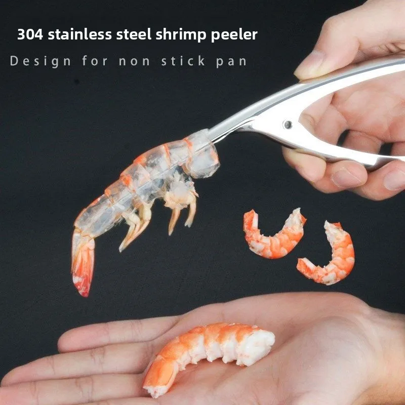 

304 stainless steel shrimp peeler tool, a small kitchen appliance for home use to peel shrimps