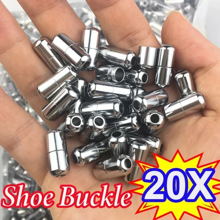 Metal Capsule Shoelaces Semicircle Buckles No Tie Buckle Connector for Shoes Sneakers Shoelace Kids Adult Quick Tie Shoe Laces