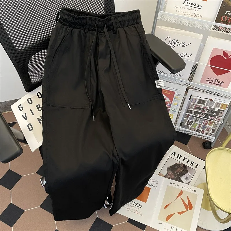 

Retro Japanese Sle Men's Casual Pants Loose Straight Leg Wide Leg Hong Kong Sle Trendy Net Version Design Leisure Trousers