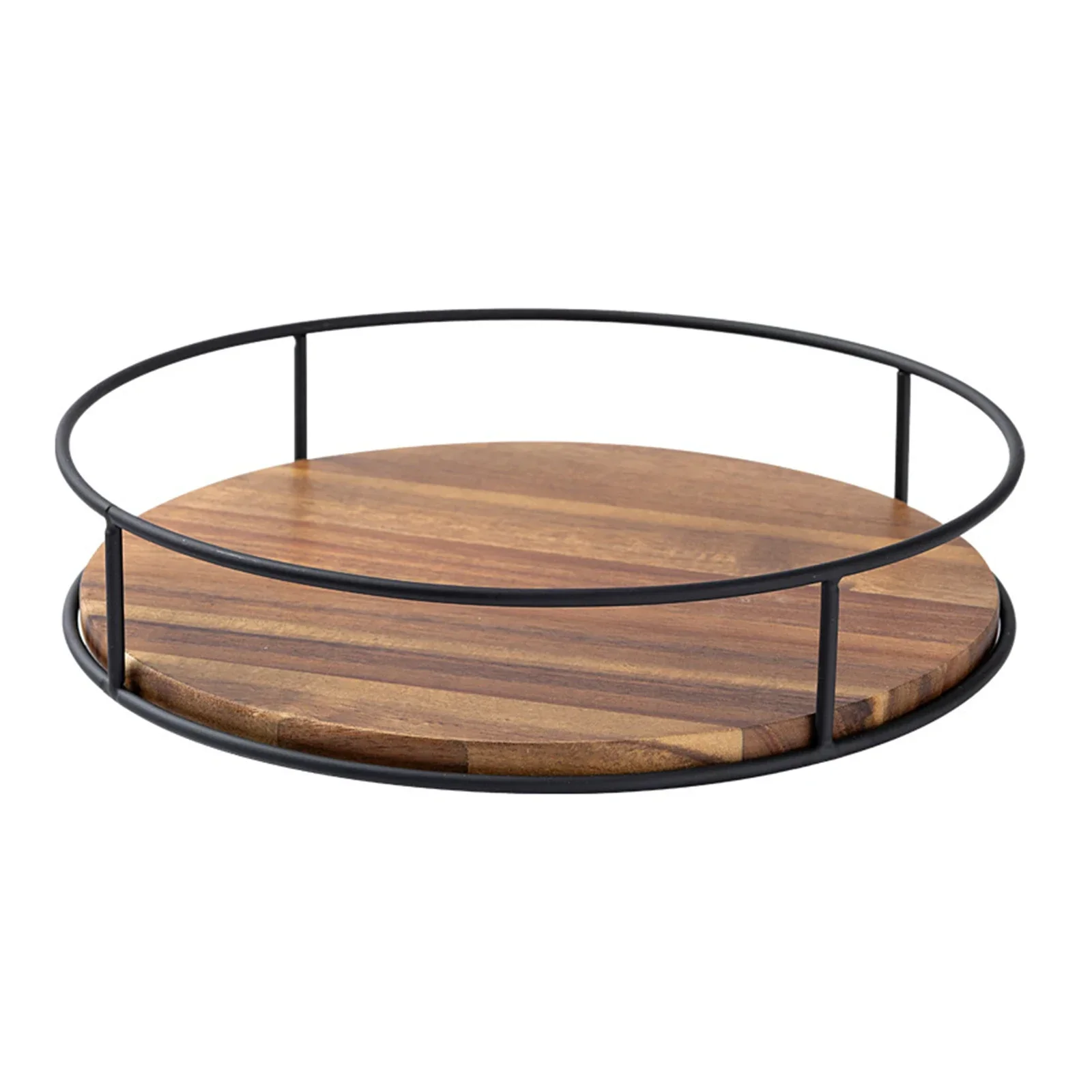 Kitchen Storage Holder Seasoning Bottle Turntable Organizer Wooden Round Table Countertop Storage Racks 360 Degree Rotation