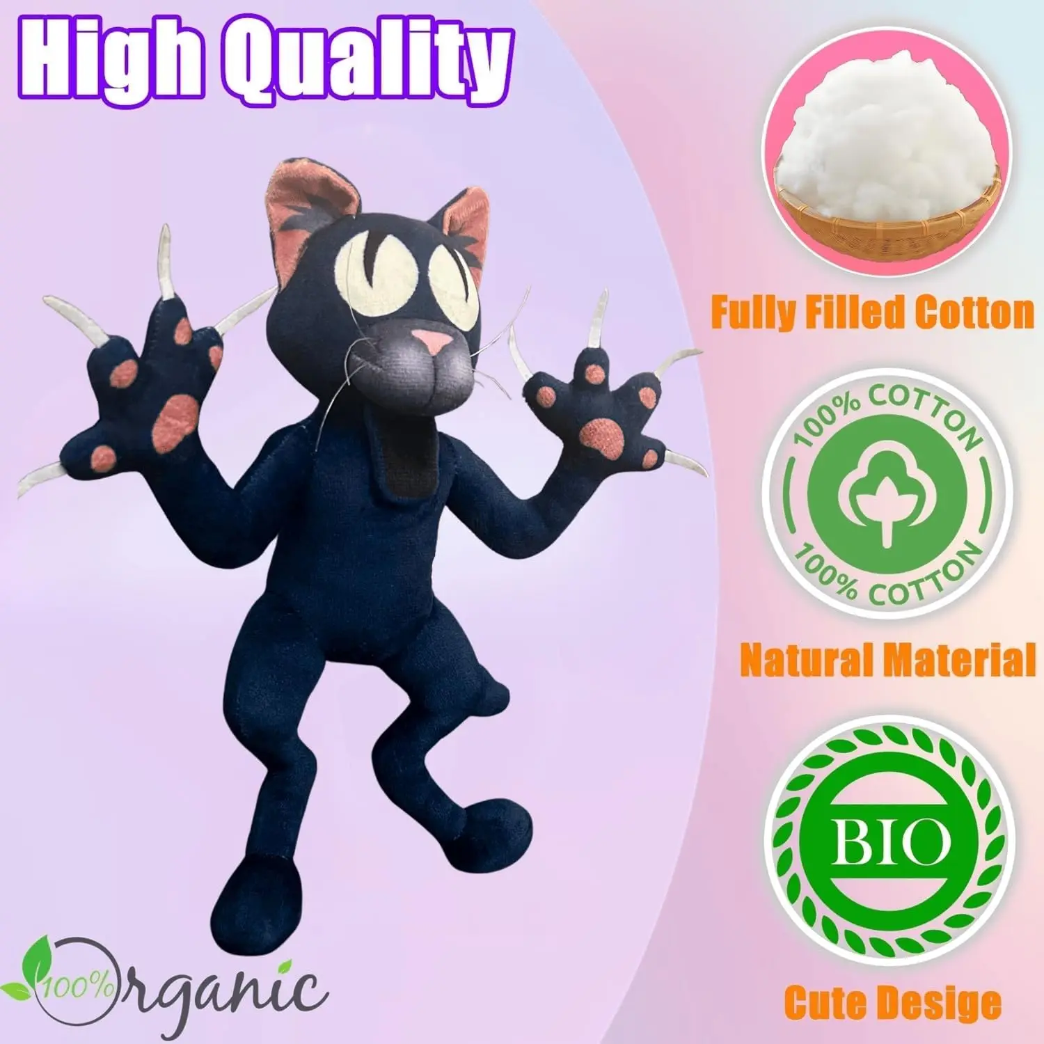 99 Nights in The Forest Cat Plush The Cat Monster Plushies Toys Soft Stuffed Animals Doll Birthday Gift  for Kids and Game Fans