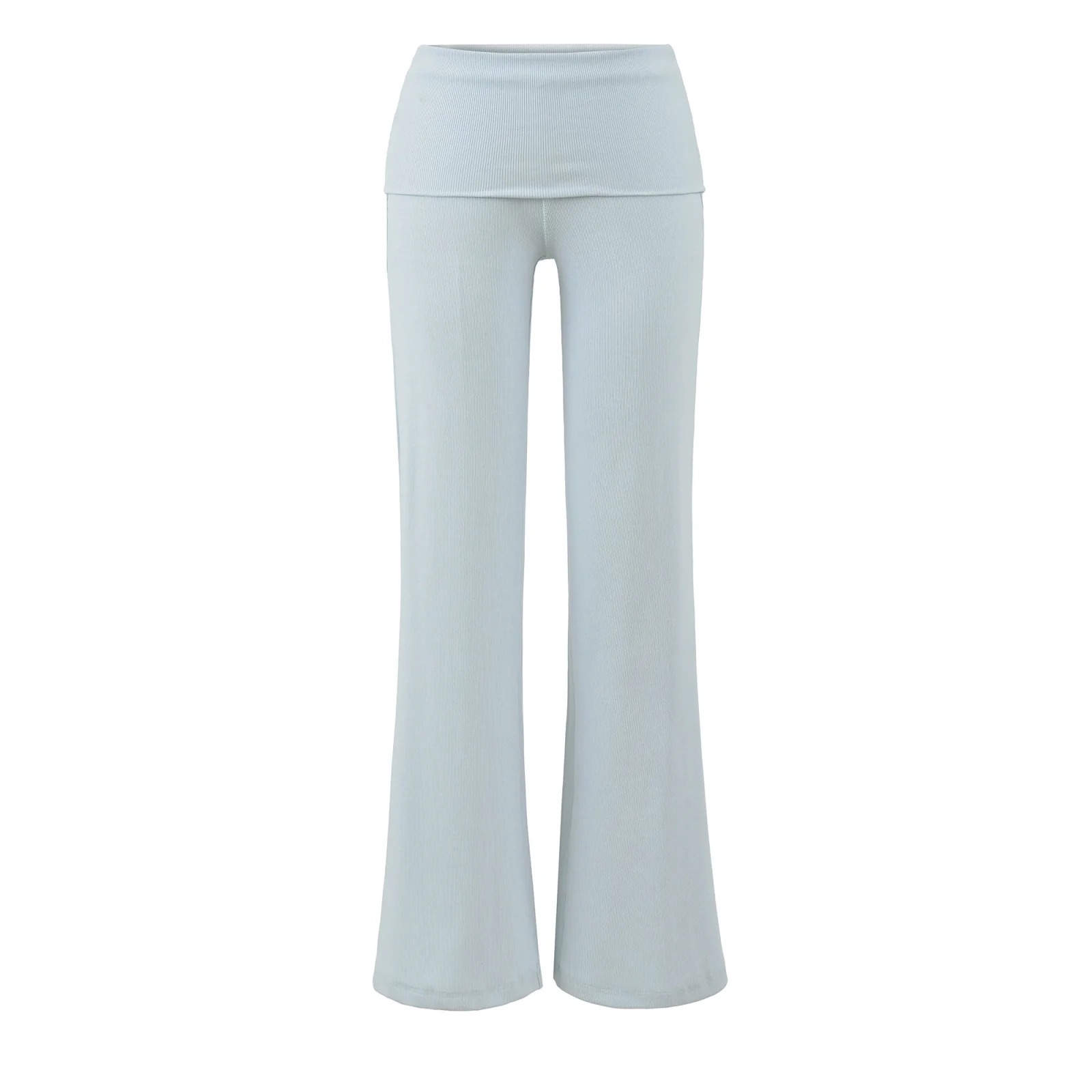 High Waist Straight Leg Knitted Wide Leg Pants Women's Versatile Casual Trousers Street Sle Pure Color Casual Pants