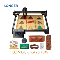 LONGER RAY5 10W Laser Engraver Cutting Engraving Machine 400x400mm Optimized Focus Cutt Wood Metal Fabric Acrylic, Wifi Control