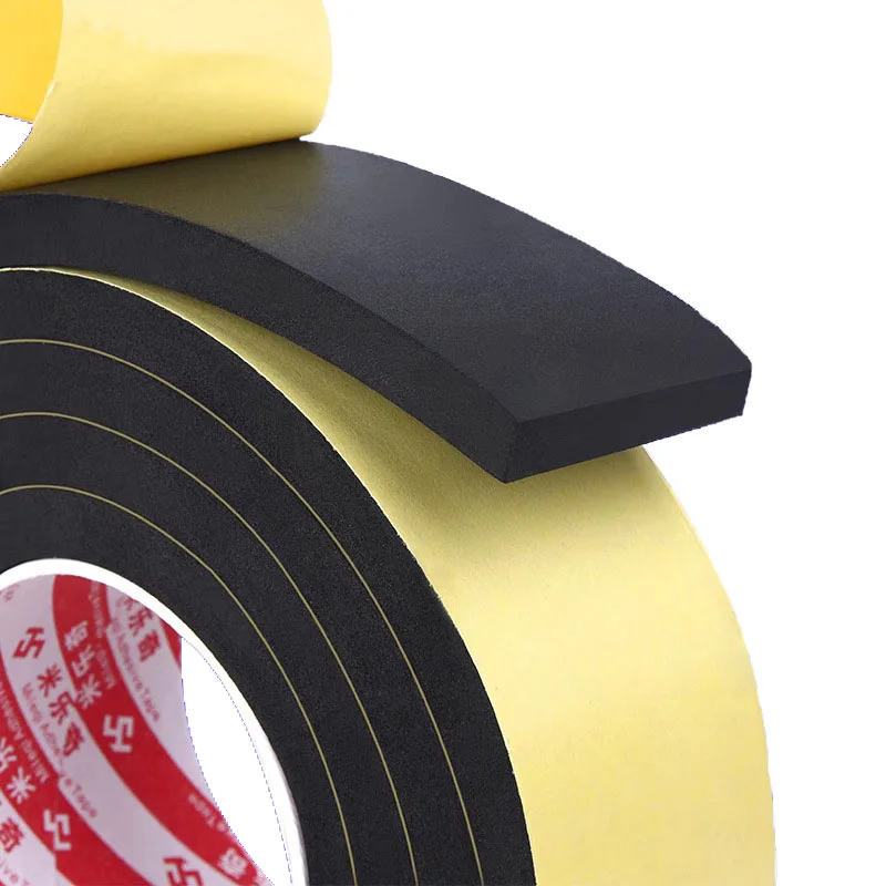 1-10mm Thick Strong Adhesion EVA Black Sponge Foam Rubber Tape Anti-collision Seal Stri Width 10-50mm Sound Insulation Strip