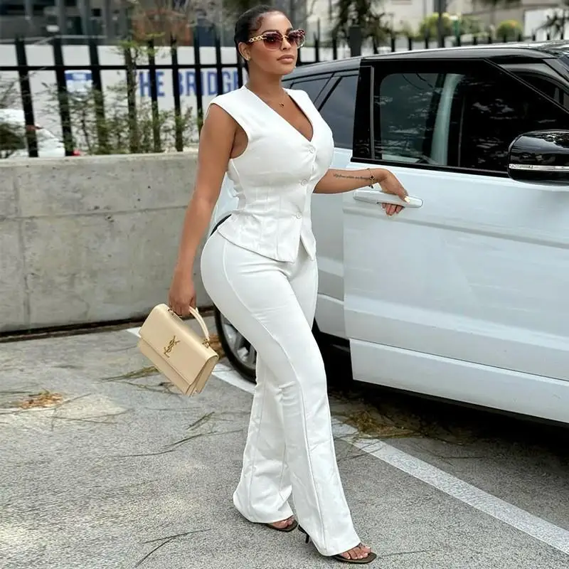 

Сексуальный облегающий женский комплект: жилет и брюки. Новинка осени. Брюки карго со средней/низкой талией из ПВХ-материала, однотонные.